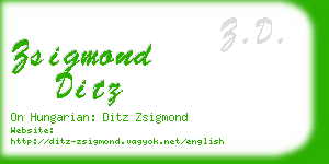 zsigmond ditz business card